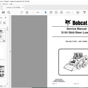 Bobcat S150 Skid-Steer Loader Service Manual 6986566 (7-09) - PDF DOWNLOAD