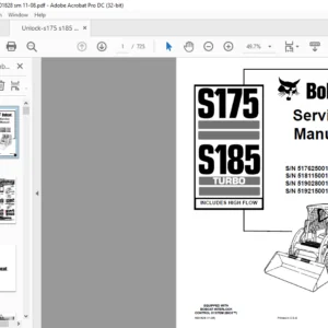 Bobcat S175 S185 Turbo HIGH FLOW Service Manual 6901828 (11-08) - PDF DOWNLOAD