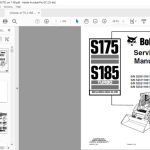 Bobcat S175 S185 Turbo High Flow Service Manual 6902732 (7-09) - PDF DOWNLOAD