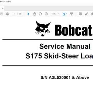Bobcat S175 Skid-Steer Loader Service Manual 6987035 (11-10) - PDF DOWNLOAD