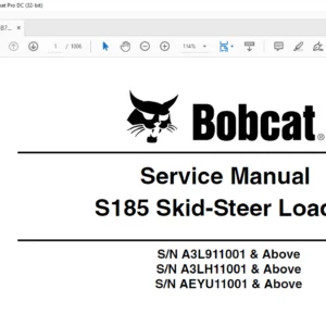 Bobcat S185 Skid-Steer Loader Service Manual 6987049 (4-10) - PDF DOWNLOAD
