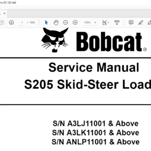 Bobcat S205 Skid-Steer Loader Service Manual 6987050 (6-10) - PDF DOWNLOAD