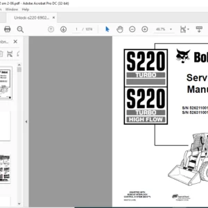 Bobcat S220 Turbo S220 Turbo High Flow Service Manual 6902722 (2-06) - PDF DOWNLOAD