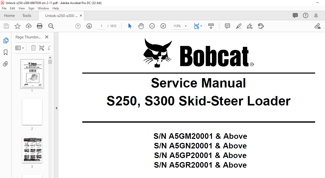 Bobcat S250 Wiring Schematic - Wiring Diagram