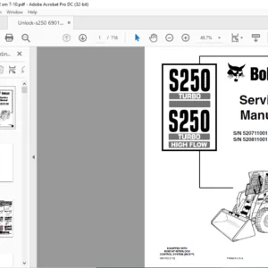 Bobcat S250 Turbo S250 Turbo High Flow Service Manual 6901752 (7-10) - PDF DOWNLOAD