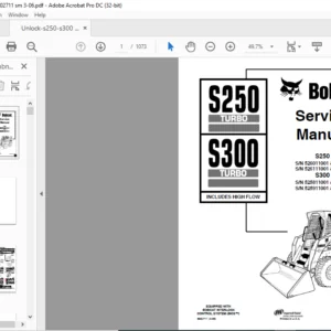 Bobcat S250 Turbo S300 Turbo High Flow Service Manual 6902711 (3-06) - PDF DOWNLOAD