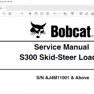 Bobcat S300 Skid-Steer Loader Service Manual - HeyDownloads - Manual ...