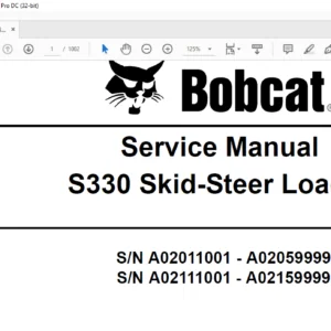 Bobcat S330 Skid-Steer Loader Service Manual 6904887 (3-09) - PDF DOWNLOAD