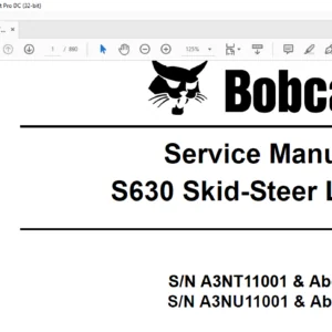Bobcat S630 Skid-Steer Loader Service Manual 6987160 (10-10) - PDF DOWNLOAD