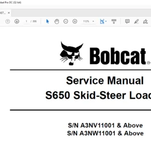 Bobcat S650 Skid-Steer Loader Service Manual 6987168 (10-10) - PDF DOWNLOAD