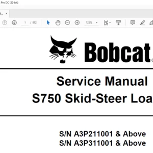 Bobcat S750 Skid-Steer Loader Service Manual 6989464 (4-11) - PDF DOWNLOAD