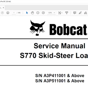 Bobcat S770 Skid-Steer Loader Service Manual 6989468 (12-10) - PDF DOWNLOAD