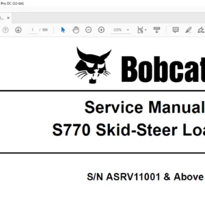 Bobcat S770 Skid-Steer Loader Service Manual 6990111 (5-11) - PDF DOWNLOAD