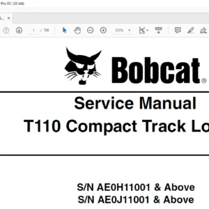 Bobcat T110 Compact Track Loader Service Manual 6904979 (7-10) - PDF DOWNLOAD