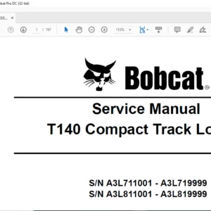 Bobcat T140 Compact Track Loader Service Manual 6986569 (11-10) - PDF DOWNLOAD