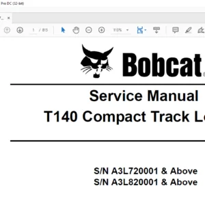 Bobcat T140 Compact Track Loader Service Manual 6987041 (1-11) - PDF DOWNLOAD