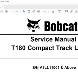 Bobcat T180 Compact Track Loader Service Manual 6987051 (11-10) - PDF DOWNLOAD
