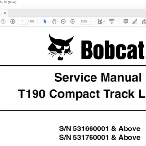 Bobcat T190 Compact Track Loader Service Manual 6987043 (8-09) - PDF DOWNLOAD