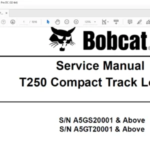 Bobcat T250 Compact Track Loader Service Manual 6987044 (2-11) - PDF DOWNLOAD