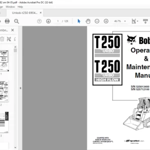 Bobcat T250 Turbo T250 Turbo High Flow Operation & Maintenance Manual 6904182-EN (04-05) - PDF DOWNLOAD