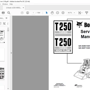 Bobcat T250 Turbo T250 Turbo High Flow Service Manual 6902724 (2-06) - PDF DOWNLOAD