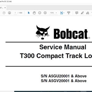 Bobcat T300 Compact Track Loader Service Manual 6987045 (6-10) - PDF DOWNLOAD