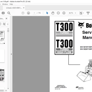 Bobcat T300 Turbo T300 Turbo High Flow Service Manual 6901936 (3-06) - PDF DOWNLOAD
