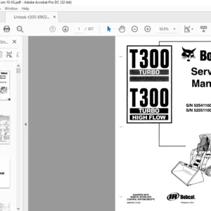 Bobcat T300 Turbo T300 Turbo High Flow Service Manual 6902726 (10-03) - PDF DOWNLOAD