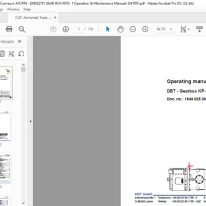 CAT Armored Face Conveyor DBT - Gearbox KP-65-(S) CST Operation & Maintenance Manual - PDF DOWNLOAD