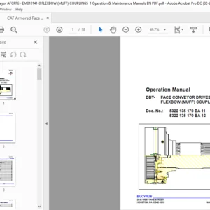CAT Armored Face Conveyor  FACE CONVEYOR DRIVESFLEXBOW (MUFF) COUPLINGS Operation & Maintenance Manual  - PDF DOWNLOAD