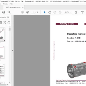 CAT Armored Face Conveyor Gearbox K-20 B Operation & Maintenance Manual - PDF DOWNLOAD