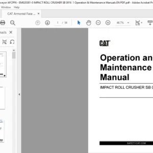 CAT Armored Face Conveyor Impact Roll Crusher SB 0916 Sugar Camp IV Operation & Maintenance Manual - PDF DOWNLOAD