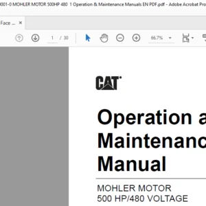 CAT Armored Face Conveyor MOHLER MOTOR 500 HP480 VOLTAGE Operation & Maintenance Manual