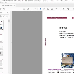 CAT Armored Face Conveyor PMC-D Drive Control System 装有CST 减速器的输送机 操作手册 - PDF DOWNLOAD (Chinese)