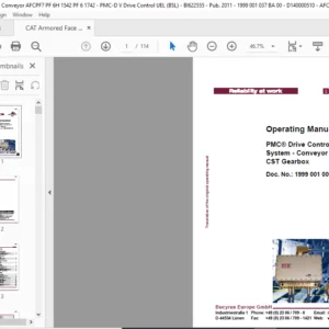 CAT Armored Face Conveyor PMC Drive Control System Conveyor with CST Gearbox Operation & Maintenance Manual - PDF DOWNLOAD