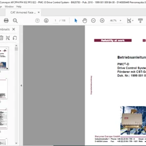 CAT Armored Face Conveyor PMC®-D Drive Control System Förderer mit CST-Getriebe  Betriebsanleitung -  PDF DOWNLOAD (German)