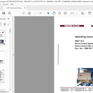 CAT Armored Face Conveyor PMC -DV  Drive Control System  Drive control UEL (BSL) Operation & Maintenance Manual -PDF DOWNLOAD
