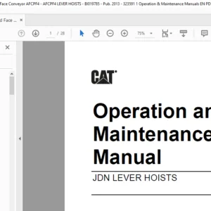 CAT Armored Face JDN LEVER HOISTS Operation Instructions Manual - PDF DOWNLOAD