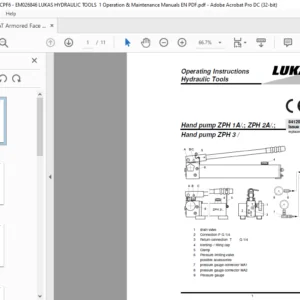 CAT Armored Face Lukas Hydraulic Tools Operation Instructions Manual - PDF DOWNLOAD