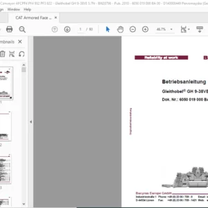 CAT Armored Face conveyor Gleithobel GH 9-38VE5.7N Betriebsanleitung Manual - PDF DOWNLOAD (german)
