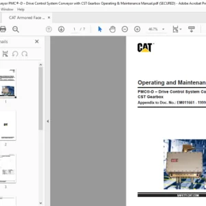 CAT Armored Face conveyor PMC D – Drive Control System Conveyor with CST Gearbox Operating & Maintenance Manual - PDF DOWNLOAD