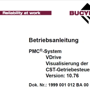CAT Armored Face conveyor PMC®-System VDrive Visualisierung der CST-Getriebesteuerung Version 10.76 Betriebsanleitung  - PDF DOWNLOAD (German)