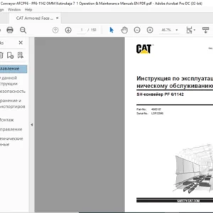CAT Armored Face conveyor SH-конвейер PF 61142 Инструкция по эксплуатации и тех- ническому обслуживанию Manual (Russian)