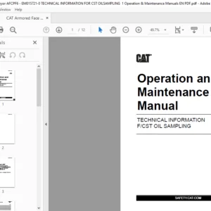 CAT Armored Face conveyor TECHNICAL INFORMATION FCST OIL SAMPLING Operation & Maintenance Manual - PDF DOWNLOAD