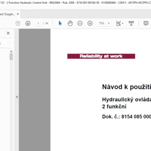 CAT Beamed Stageloader 2 funkční Hydraulický ovládač Návod k použití - PDF DOWNLOAD (Czech)