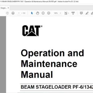 CAT Beamed Stageloader BEAM STAGELOADER PF6 1342  Operation & Maintenance Manuals -  PDF DOWNLOAD