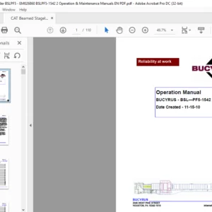 CAT Beamed Stageloader BSL- PF5-1542 Operation & Maintenance Manual - PDF DOWNLOAD