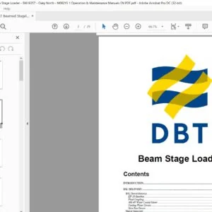 CAT Beamed Stageloader DBT Beam Stage Loader Technical Manual - PDF DOWNLOAD