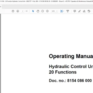 CAT Beamed Stageloader DBT Hydraulic Control Unit 20 Functions Operation & Maintenance Manual  - PDF DOWNLOAD