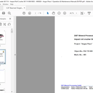 CAT Beamed Stageloader DBT Impact roll crusher SK 1114 Angus Place Operation & Maintenance Manual - PDF DOWNLOAD